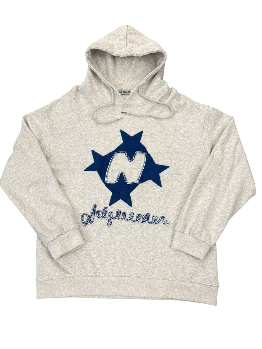 Aelfric Eden Stellaris Star Patch Hoodie Gray Blue Y2K Streetwear XL